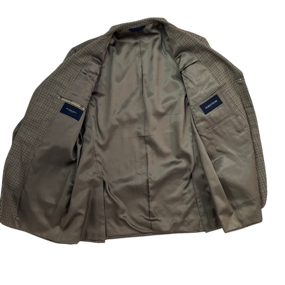 Burberry Men's Plaid 10% Wool Brown Suit Blazer Classic Old money Academia 42 SH - Picture 5 of 15